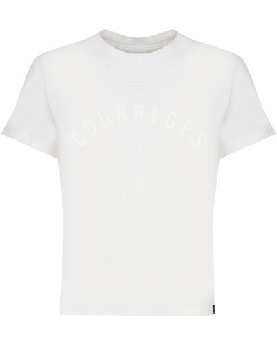 Courreges Cotton T-shirt With Ton Sur Ton Logo - White