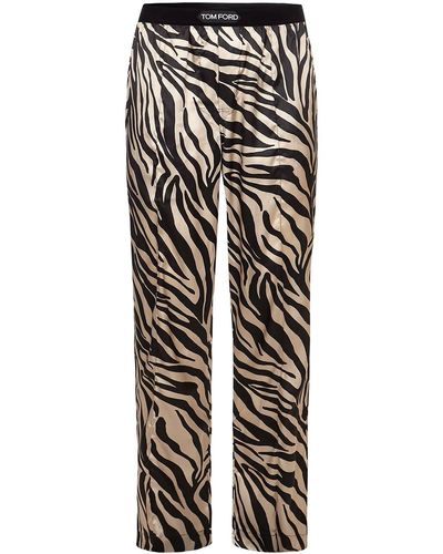 Tom Ford And Ivory Stretch Silk Pyjama Trousers - Black