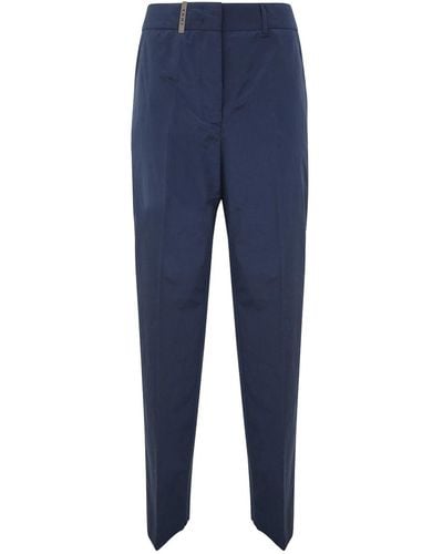Peserico Popeline Regular Trousers - Blue