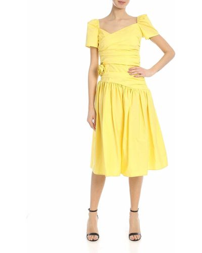 Vivetta Lanciano Dress In With Drapery - Yellow