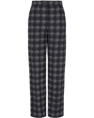 Emporio Armani High-waisted Cotton Trousers - Grey