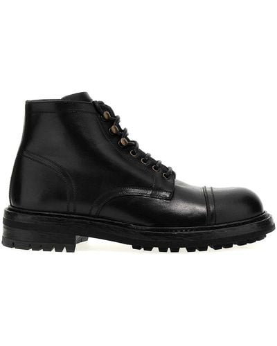 Dolce & Gabbana Leather Ankle Boots - Black