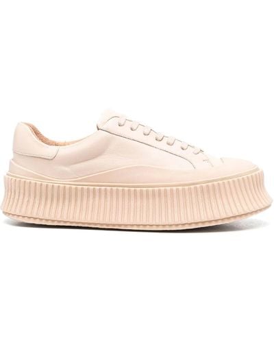 Jil Sander Bio Cotton Low Laced Sneakers - Pink