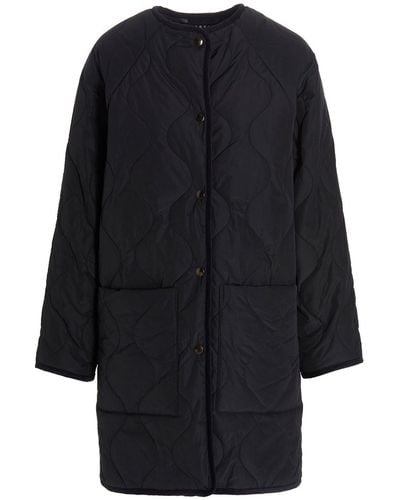 Kassl Quilted Long Jacket - Blue