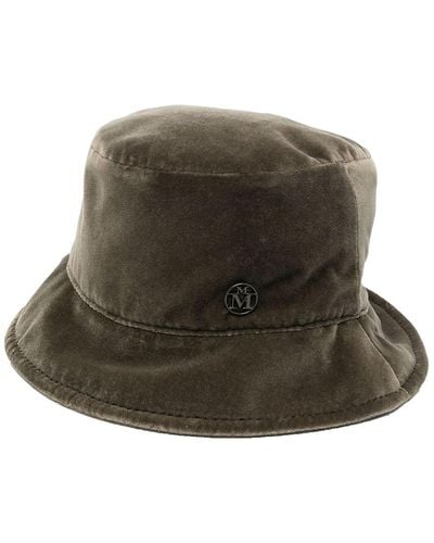 Maison Michel Jason Velvet Bucket Hat - Brown