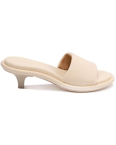 Marsèll Brooch Leather Sandals With Low Heel - Natural