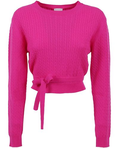 Patou Wool Knited Sweater With Laces - Pink