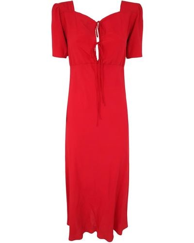 N°21 Short Sleeve Midi Dress - Red