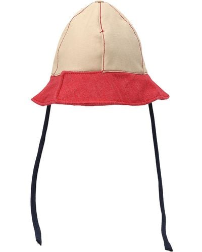 Sunnei Multicolor Denim Bucket Hat - Red