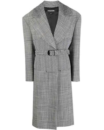 Tom Ford Houndstooth Coat - Gray