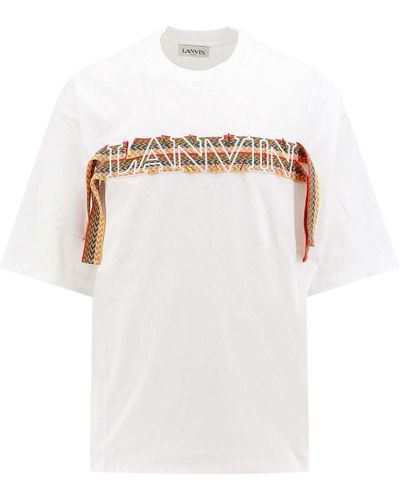 Lanvin Cotton T-shirt With Embroidered Logo - White