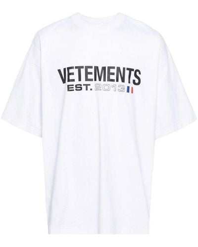 Vetements Logo Cotton T-shirt - White