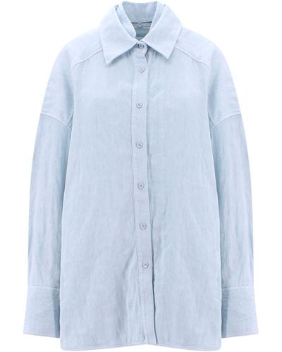 Krizia Oversize Linen Shirt - Blue