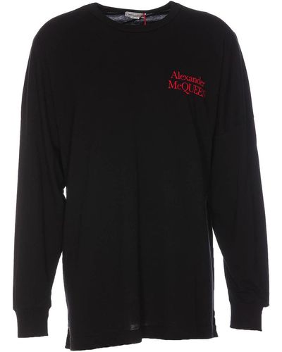 Alexander McQueen Logo Long Sleeves T-shirt - Black