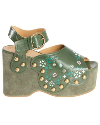 Marc Jacobs Leather Sandals - Green