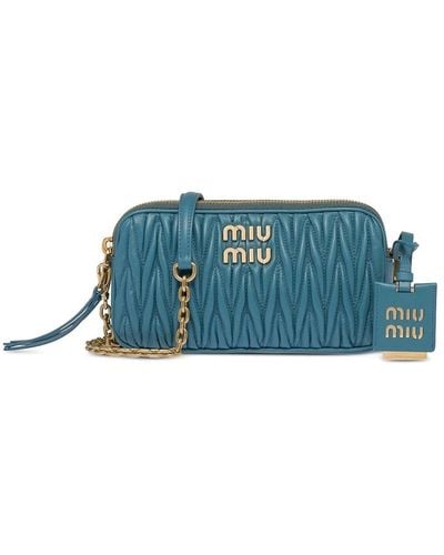 Miu Miu Matelass Nappa Leather Mini Bag - Blue