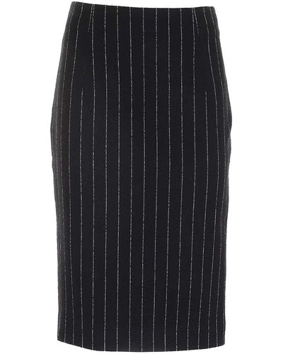 Moschino Pinstripe Print Skirt In - Black