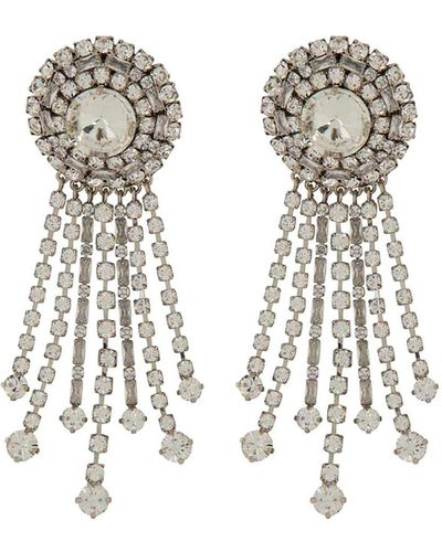 Alessandra Rich Round Clip-on Earrings - White
