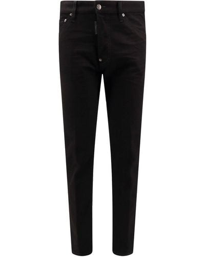 DSquared² Cotton Trouser With Back Logo Patch - Black