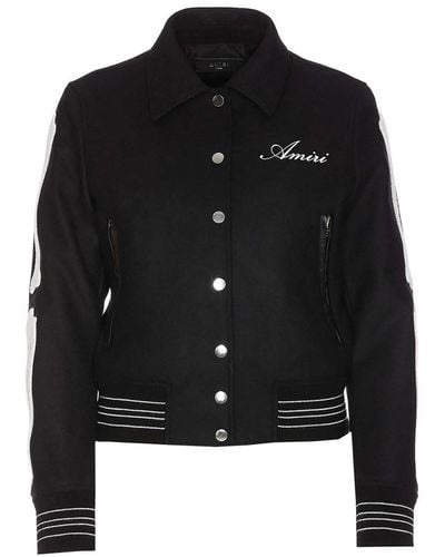 Amiri Bones Varsity Jacket - Black