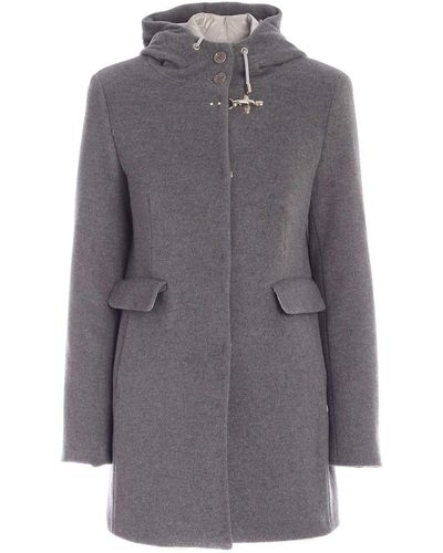 Fay Double Coat In - Grey