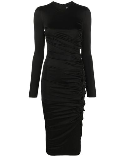 Versace Draped Jersey Cocktail Dress - Black