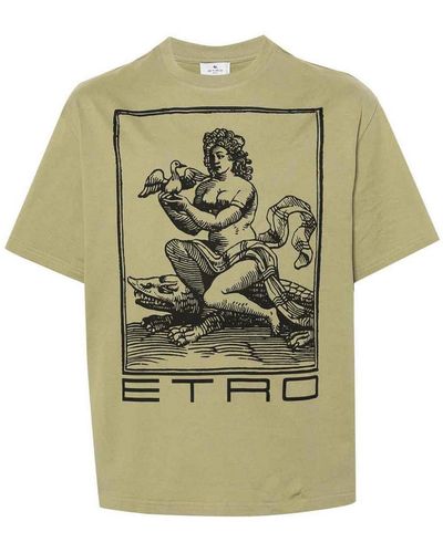 Etro T-shirt With Print - Green