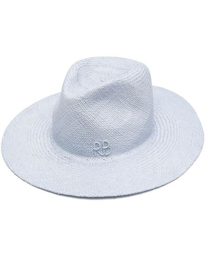 Ruslan Baginskiy Woven Wicker Designed Sun Hat - White