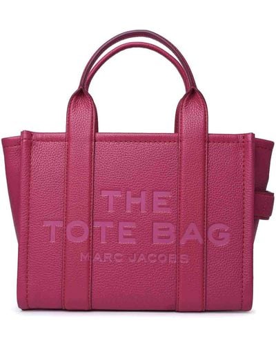 Marc Jacobs Small Leather Tote Bag - Purple