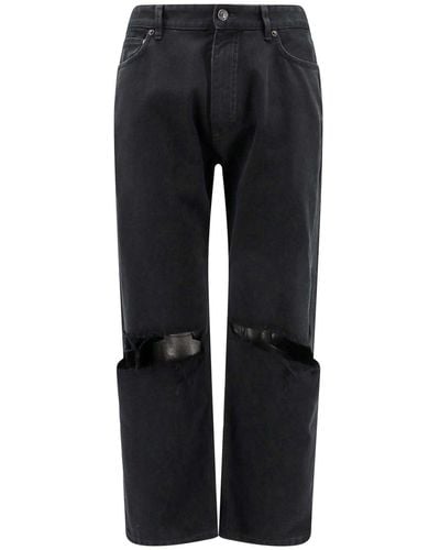 Balenciaga Denim Trouser With Destroyed Effect - Black