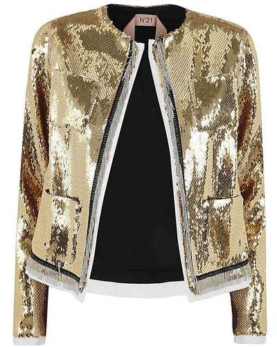 N°21 Jacket With Paillettes - Metallic