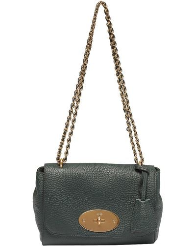 Mulberry Hammered Leather Bag With Chain Strap - Green