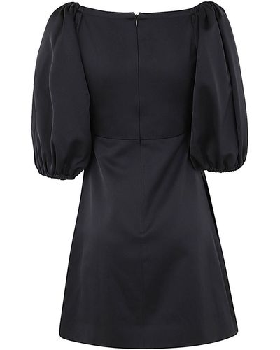 Patou Volume Sleeves Drawstring Dress - Black
