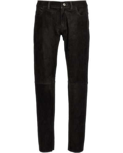 Giorgio Brato Suede Trousers Zip Pockets - Black