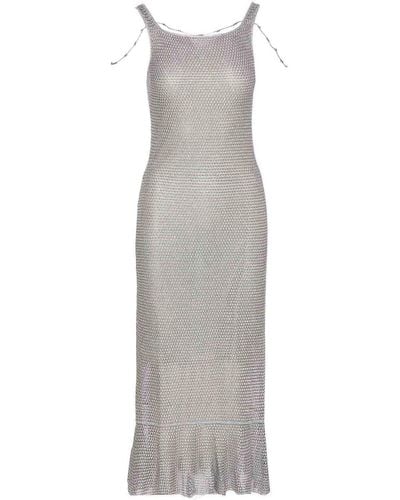 Lanvin Embellished Long Dress - Grey