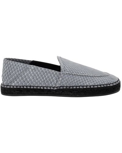 Brioni Piton Effect Leather Slippers - Gray