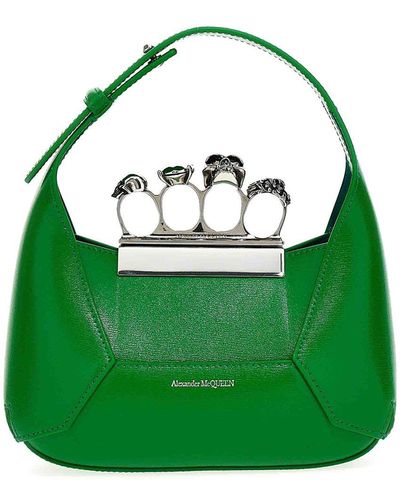 Alexander McQueen The Jeweled Hobo Mini Handbag - Green