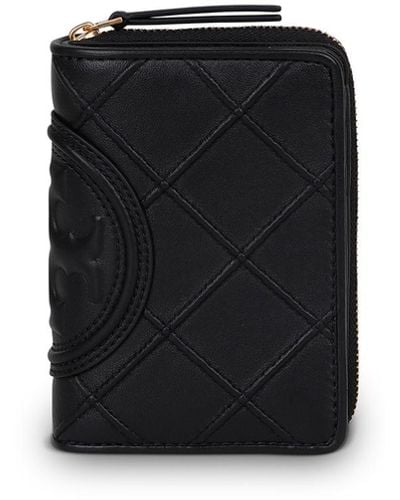Tory Burch Fleming Quilted Wallet - Black