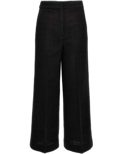 Moschino Cropped Boucl Trousers - Black