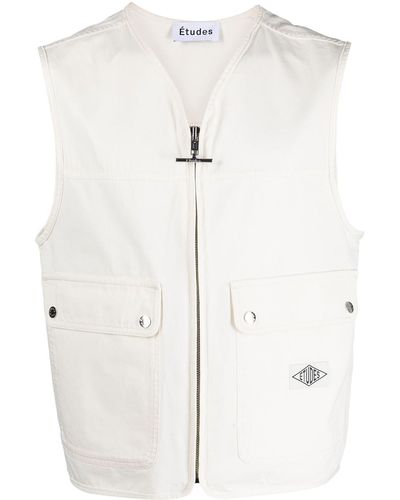 Etudes Studio Zipped Cotton Vest - White