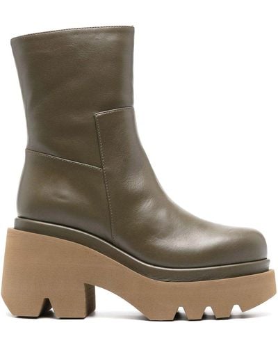 Paloma Barceló Leather Heel Ankle Boots - Brown