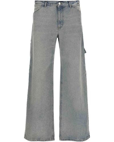 Courreges Sailor Denim Jeans Zip Button - Grey