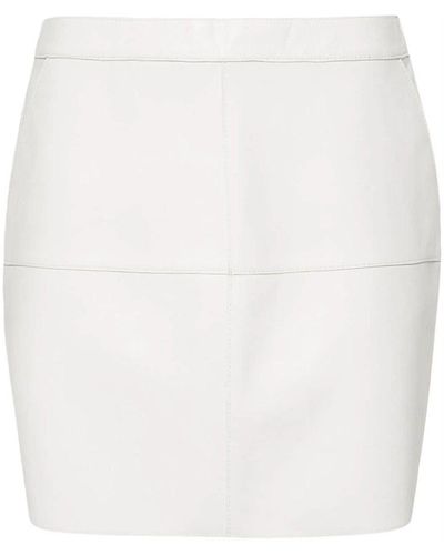 White Leather Mini Skirts