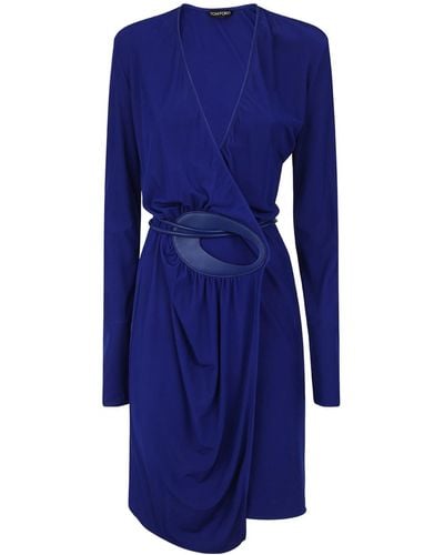 Tom Ford Cut And Sewn Dress - Blue
