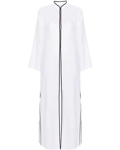 Tory Burch Long Linel Caftan - White