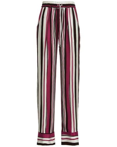 Kiton Striped Trousers - Red