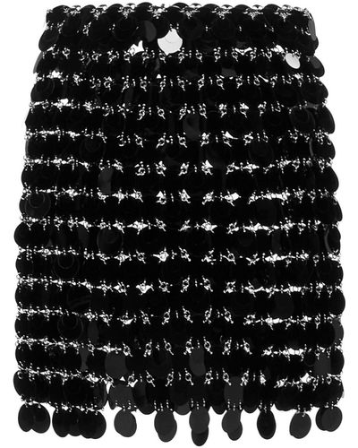 Rabanne Mini Skirt With Maxi Sequins - Black