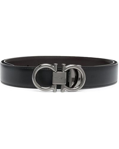 Ferragamo Leather Belt With Engraved Logo - White
