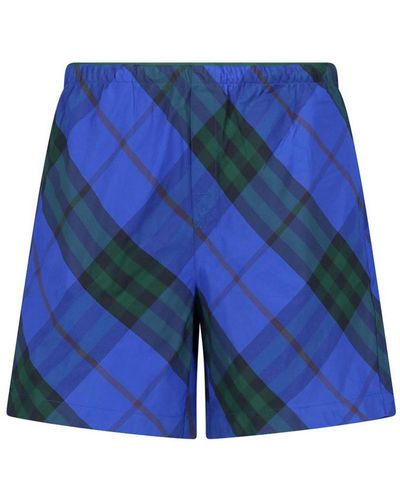 Burberry Check Costume Shorts - Blue