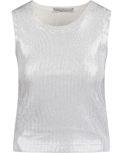 Ermanno Scervino Tank Top With Crystals - White